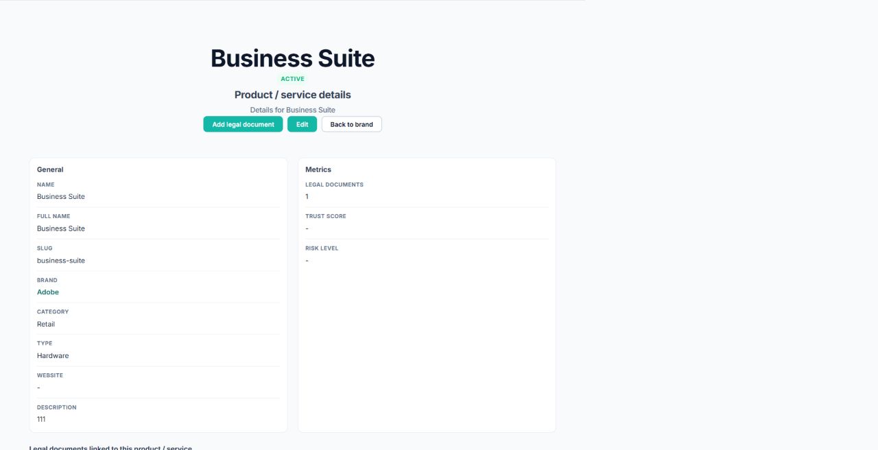 ClauseWatcher product or service details page
